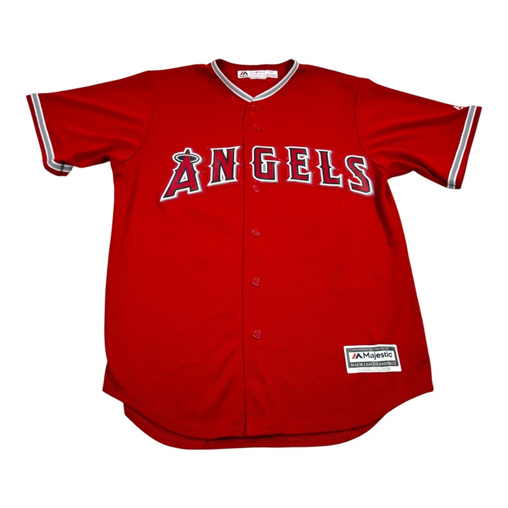 Los Angeles Angels Jersey Mens M Red MLB Baseball Trout 27 Majestic Cool Base